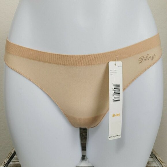 DKNY Thong Panty 576070 Nude Discontinued Second Skin Donna Karan NY VHTF Sm/Med - Picture 7 of 10
